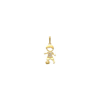 Football / Soccer Kid CZ Pendant (14K)
