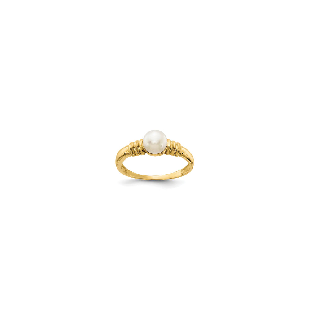 Freshwater Cultured Pearl Ribbed Ring (14K)