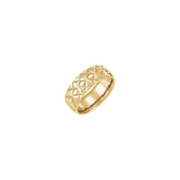 Front view of a 14k yellow gold Geometric Pattern Ring