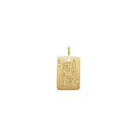 Golden Bead Eyes King of Spades Card Pendant (14K) elöl - Popular Jewelry - New York