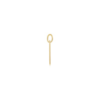 金色珠眼黑桃 K 牌吊墜 (14K) 側邊 - Popular Jewelry - 紐約