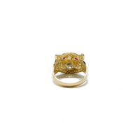 Golden Tiger Head Cubic Zirconia Ring
