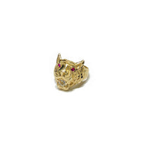 Golden Tiger Head Cubic Zirconia Ring