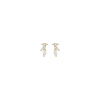 Mặt trước Bông tai kim cương Marquise chia độ (14K) - Popular Jewelry - Newyork