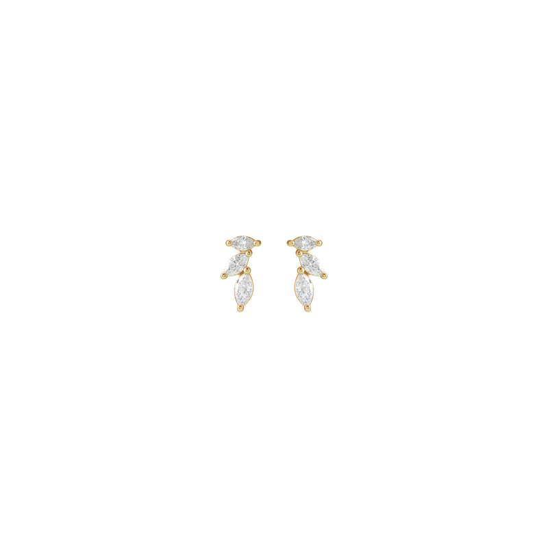 Graduated Marquise Diamond Earrings (14K) front - Popular Jewelry - New York