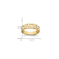 ಗ್ರೀಕ್ ಕೀ ಟ್ಯಾಪರ್ಡ್ ಶ್ಯಾಂಕ್ ರಿಂಗ್ (14K) ಸ್ಕೇಲ್ - Popular Jewelry - ನ್ಯೂ ಯಾರ್ಕ್