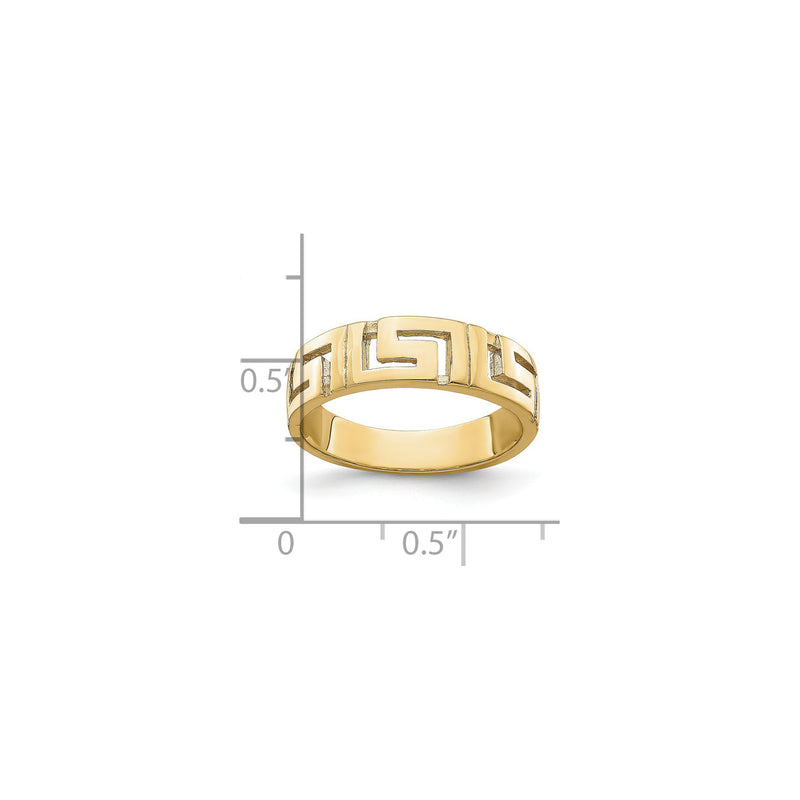 Greek Key Tapered Shank Ring (14K) scale - Popular Jewelry - New York