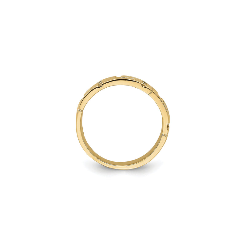 Greek Key Tapered Shank Ring (14K) setting - Popular Jewelry - New York