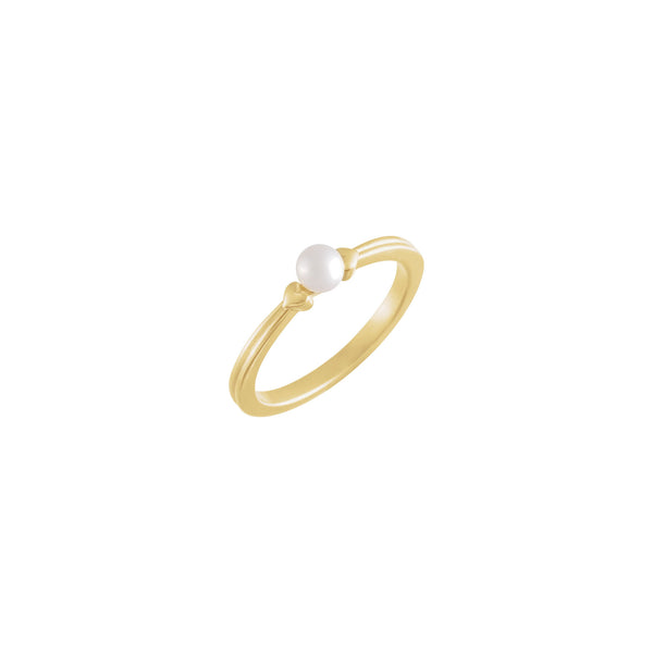 Heart Accented Pearl Ring (14K) main - Popular Jewelry - New York