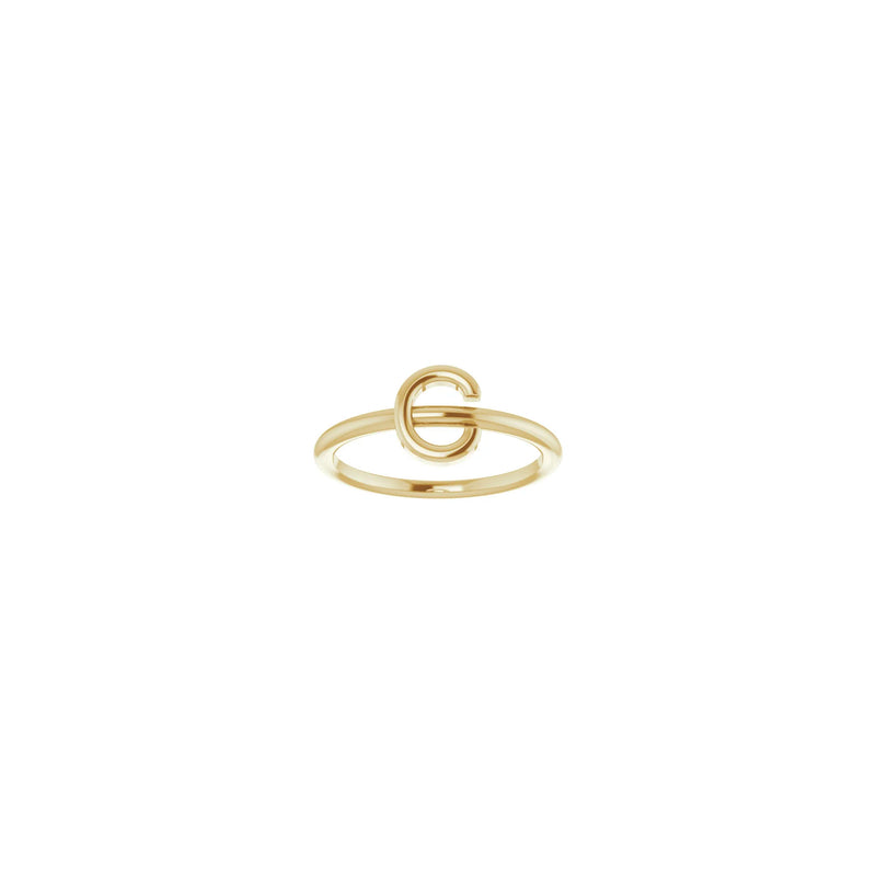 Initial C Ring (14K) front - Popular Jewelry - New York