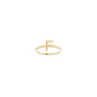 Initial F Ring (14K) front - Popular Jewelry - Niu Yoki