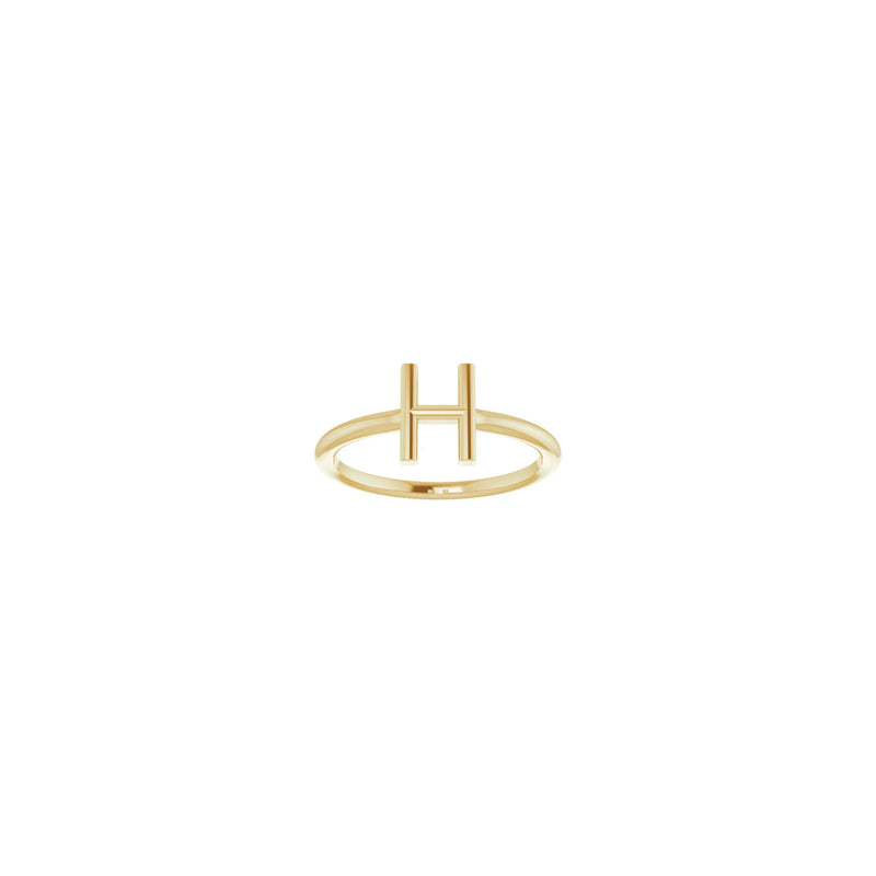 Initial H Ring (14K) front - Popular Jewelry - New York