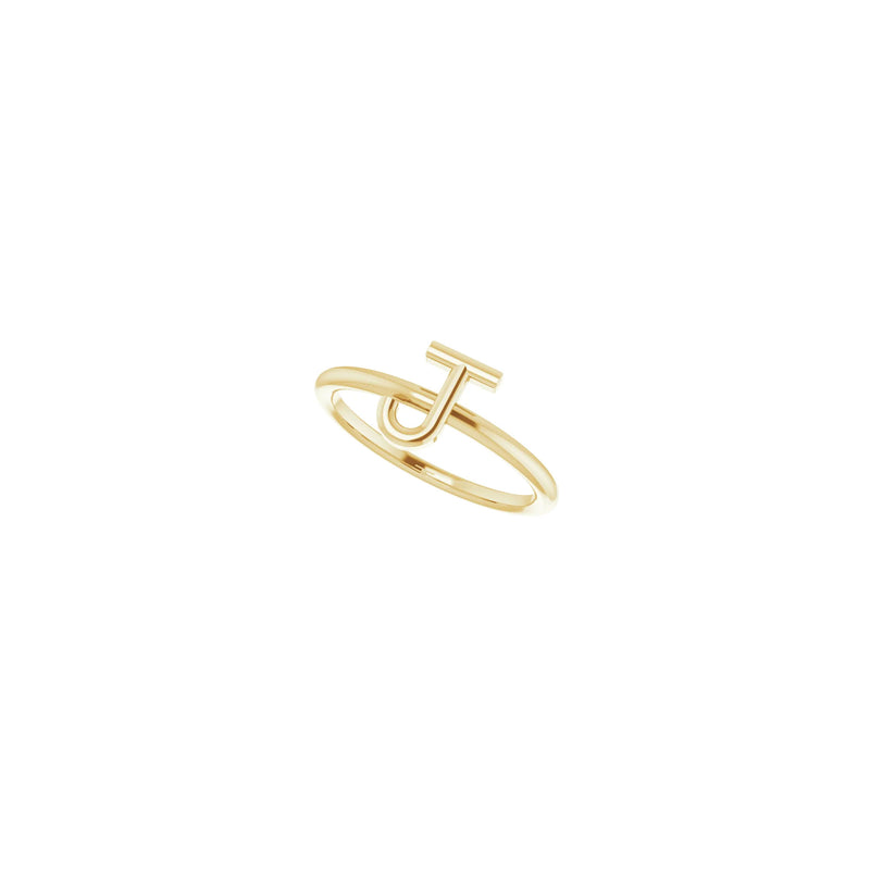 Initial J Ring (14K) diagonal - Popular Jewelry - New York