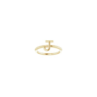 Initial J Ring (14K) front - Popular Jewelry - New York