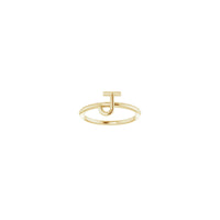 Esialgne J Ring (14K) ees – Popular Jewelry - New York