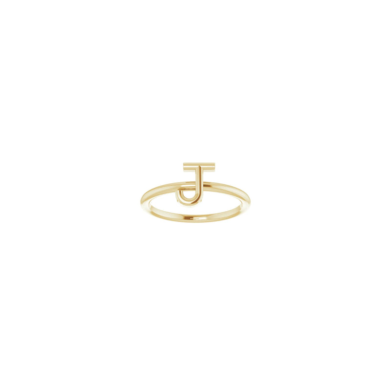 Initial J Ring (14K) front - Popular Jewelry - New York
