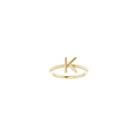 Initial K Ring (14K) front - Popular Jewelry - نيو يارڪ
