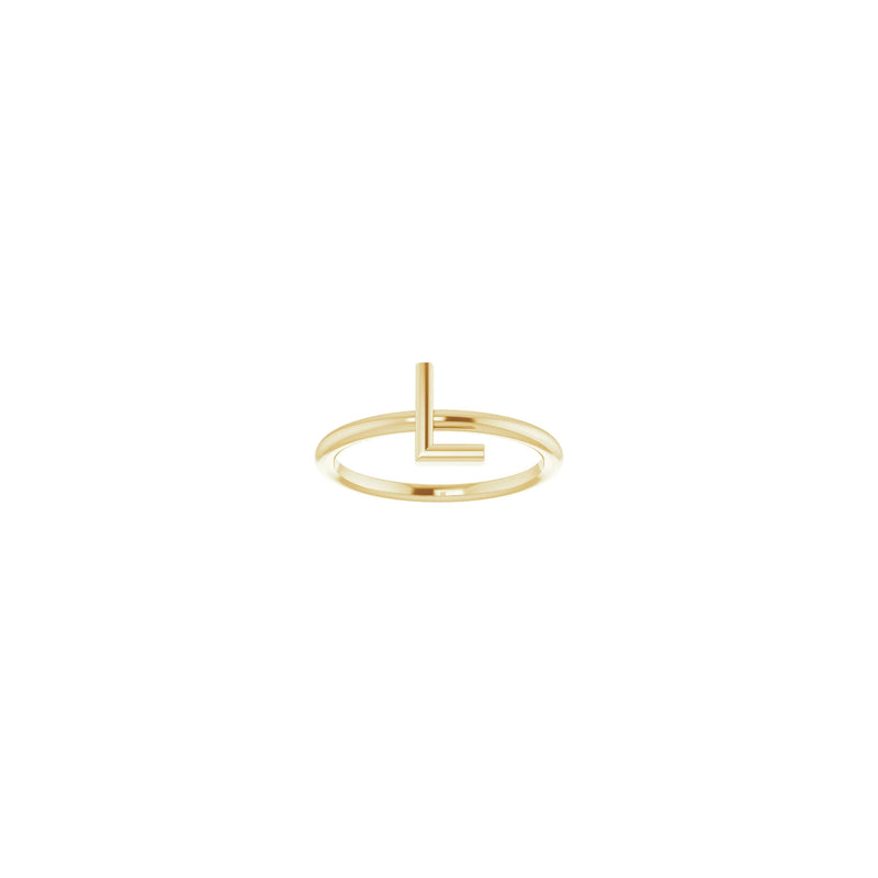 Initial L Ring (14K) front - Popular Jewelry - New York