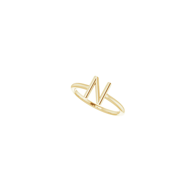 Initial N Ring (14K) diagonal - Popular Jewelry - New York