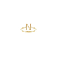 Initial N Ring (14K) front - Popular Jewelry - New York