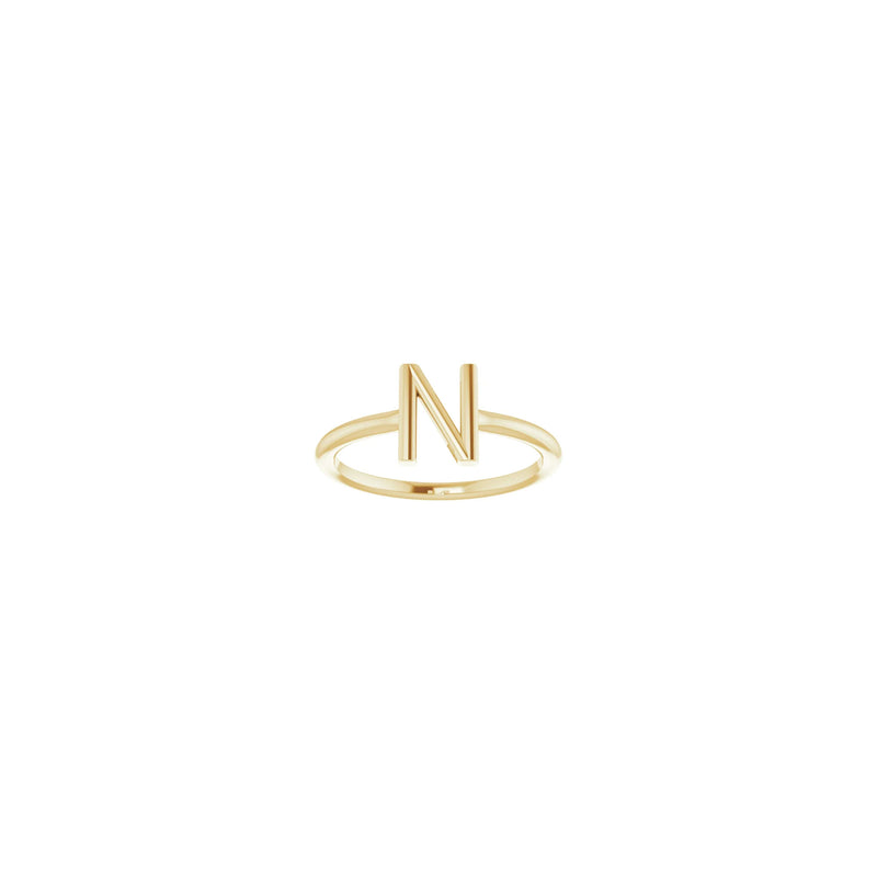 Initial N Ring (14K) front - Popular Jewelry - New York