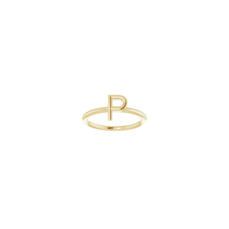 Initial P Ring (14K) front - Popular Jewelry - New York