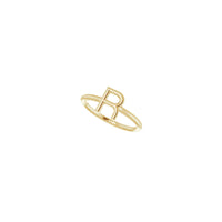Initial R Ring (14K) diagonal - Popular Jewelry - New York