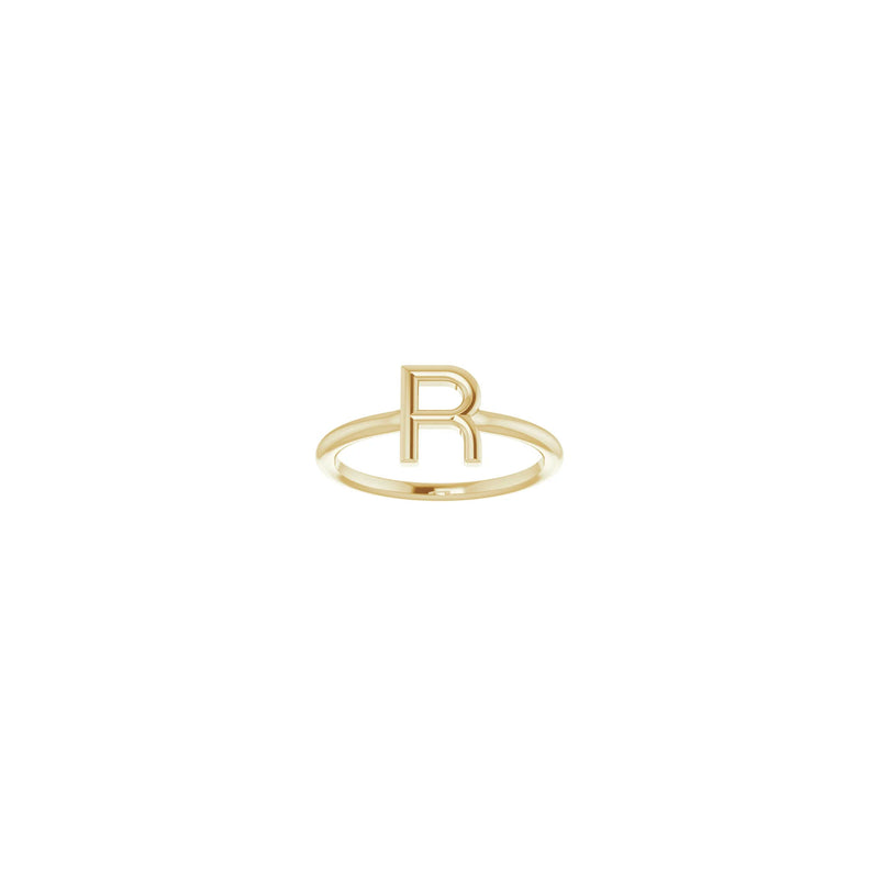 Initial R Ring (14K) front - Popular Jewelry - New York