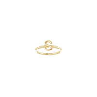 Initial S Ring (14K) front - Popular Jewelry - New York