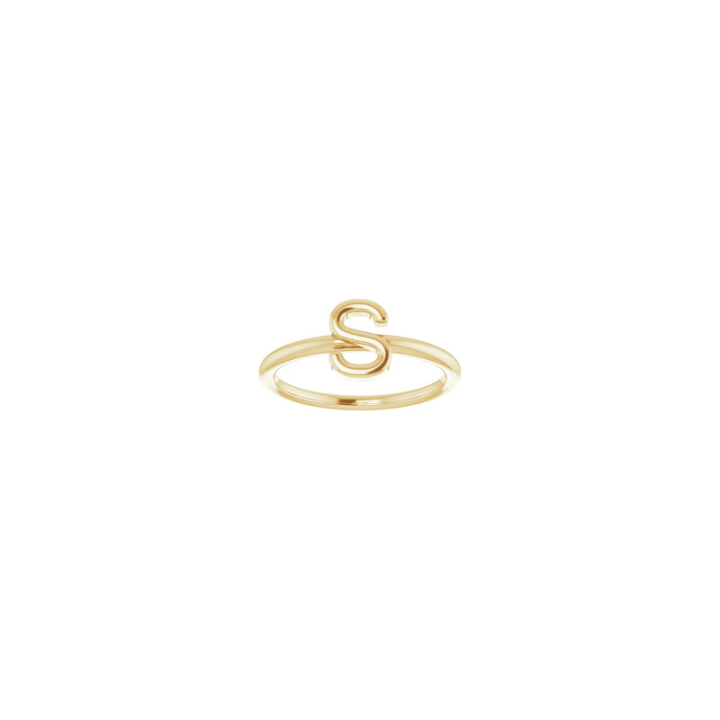 Initial S Ring (14K) front - Popular Jewelry - New York