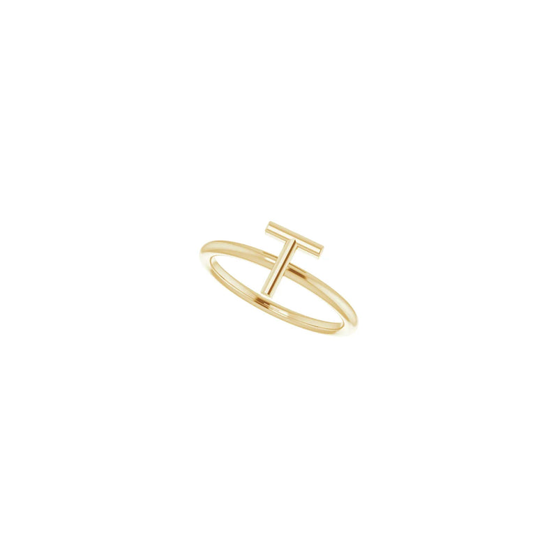 Initial T Ring (14K) diagonal - Popular Jewelry - New York