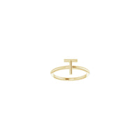 Initial T Ring (14K) front  - Popular Jewelry - New York