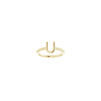 Initial U Ring (14K) front - Popular Jewelry - New York