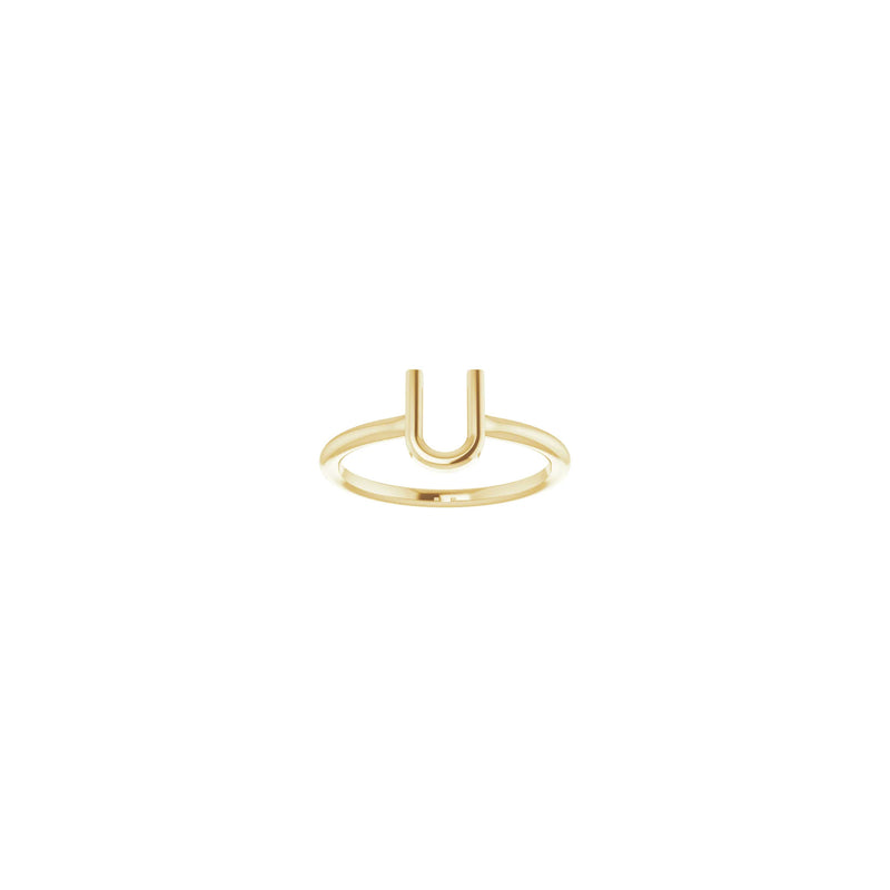 Initial U Ring (14K) front - Popular Jewelry - New York