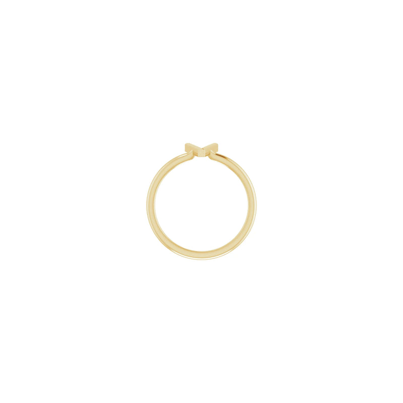 Initial V Ring (14K) setting - Popular Jewelry - New York