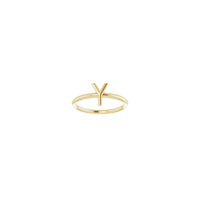 Initial Y Ring (14K) front - Popular Jewelry - New York