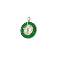Jade Dragon Chinese Zodiac Sign Medallion Pendant (14K) side - Popular Jewelry - New York