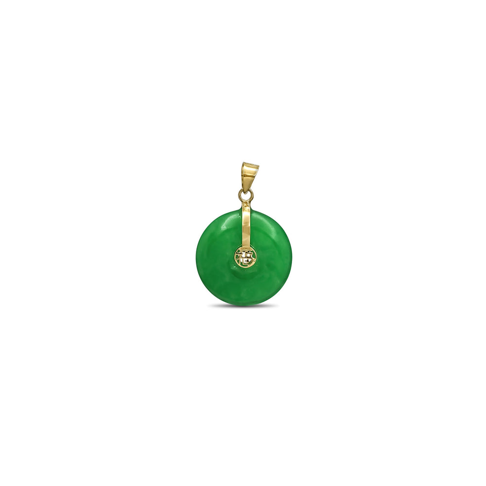 [福] Jade Happiness/Blessing Round Disc Pendant (14K)