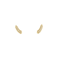 Laurel Leaf Diamond Ear Climbers (14K) front - Popular Jewelry - Eboracum Novum
