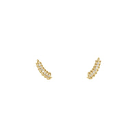 Laurel Leaf Diamond Ear Climbers (14K) front - Popular Jewelry - New York