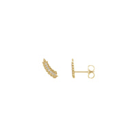 Escaladores de orejas de diamantes con hoja de laurel (14K) principal - Popular Jewelry - Nueva York