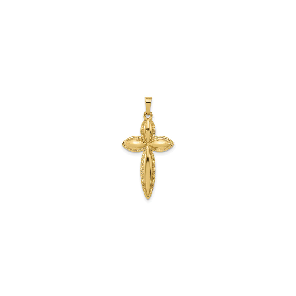 Light Beaded Edge Passion Cross Pendant (14K)