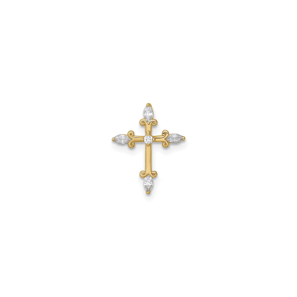 Marquise Zirconia Cross Pendant (14K)
