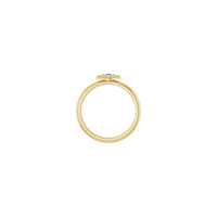 Natural Aquamarine Stackable Evil Eye Ring (14K) stilling - Popular Jewelry - Nýja Jórvík