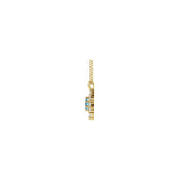 প্রাকৃতিক অ্যাকোয়ামারিন এবং মারকুইস ডায়মন্ড হ্যালো নেকলেস (14K) সাইড - Popular Jewelry - নিউ ইয়র্ক