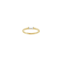 Anello solitario con diamante baguette naturale (14K) anteriore - Popular Jewelry - New York