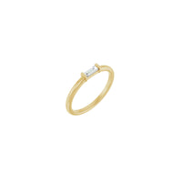 Anello solitario con diamante baguette naturale (14K) principale - Popular Jewelry - New York