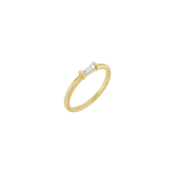 Natural Baguette Diamond Solitaire Ring (14K) main - Popular Jewelry - New York