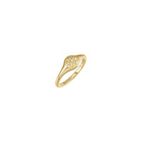 Prirodni dijamantski cvjetni pečatni prsten (14K) glavni - Popular Jewelry - Njujork
