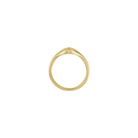 Natural Diamond Floral Signet Ring (14K) stilling - Popular Jewelry - Nýja Jórvík